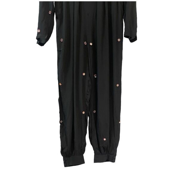 Farm Rio Black Mirror Embroidered Jumpsuit size XL - Picture 5 of 10